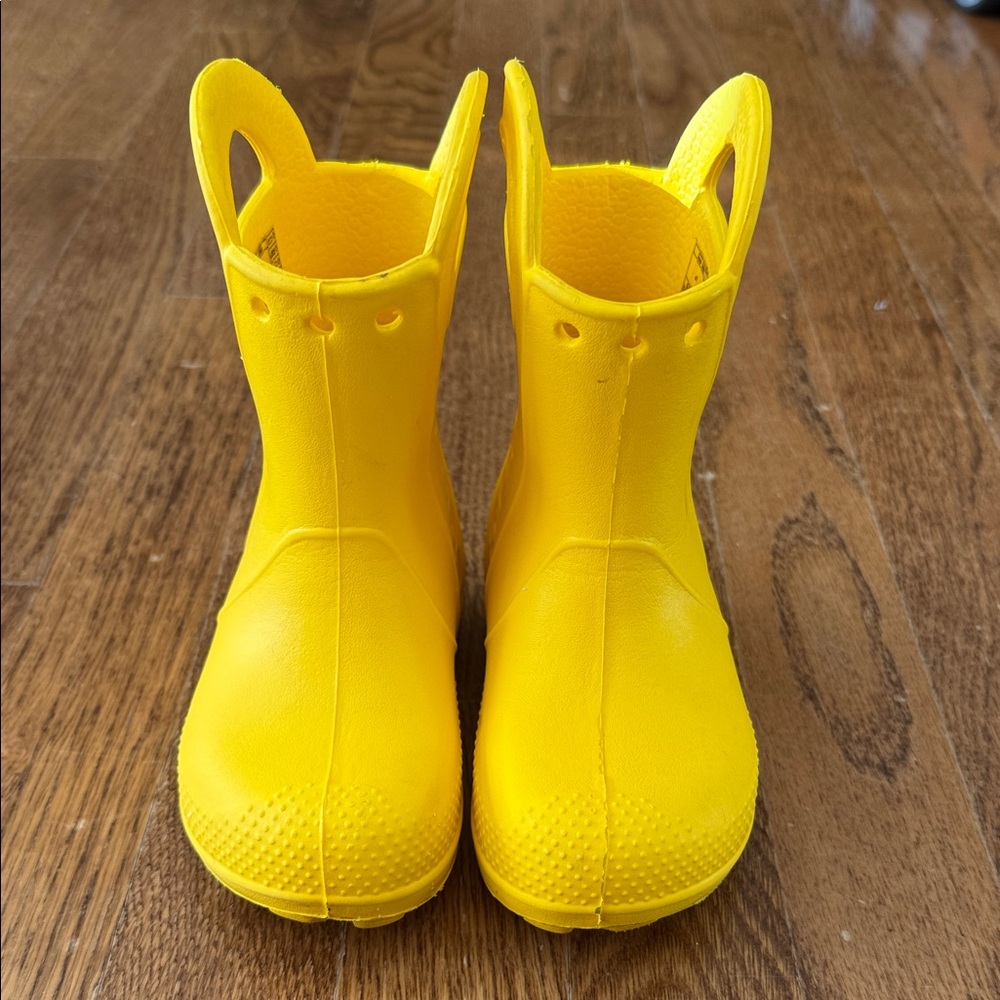 CROCS Kids Handle It Yellow Rain Boots
